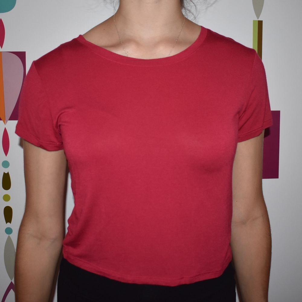 Cotton On pink crop top